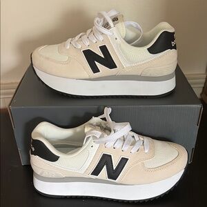 New Balance 574+ Beige White US 9